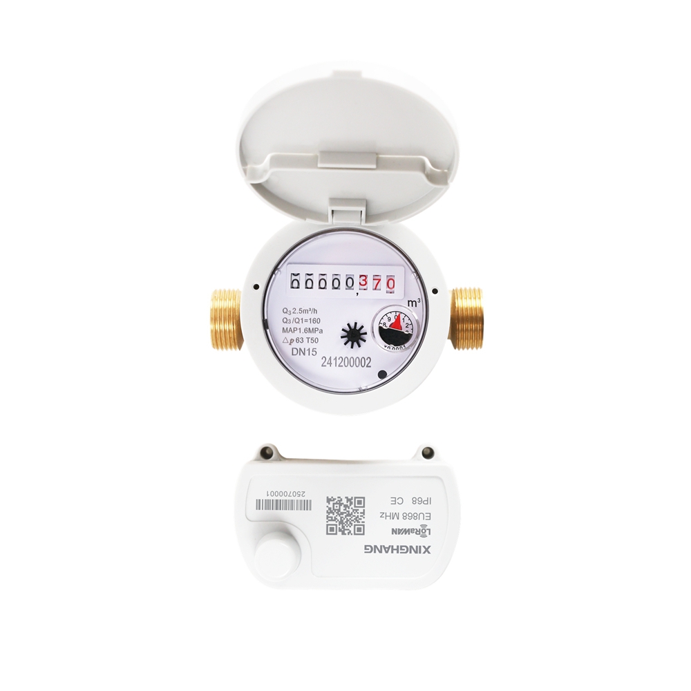 LoRaWAN, NB-IoT, 4G, Mbus, RS485 Smart Single Jet Brass Modular Water Meter
