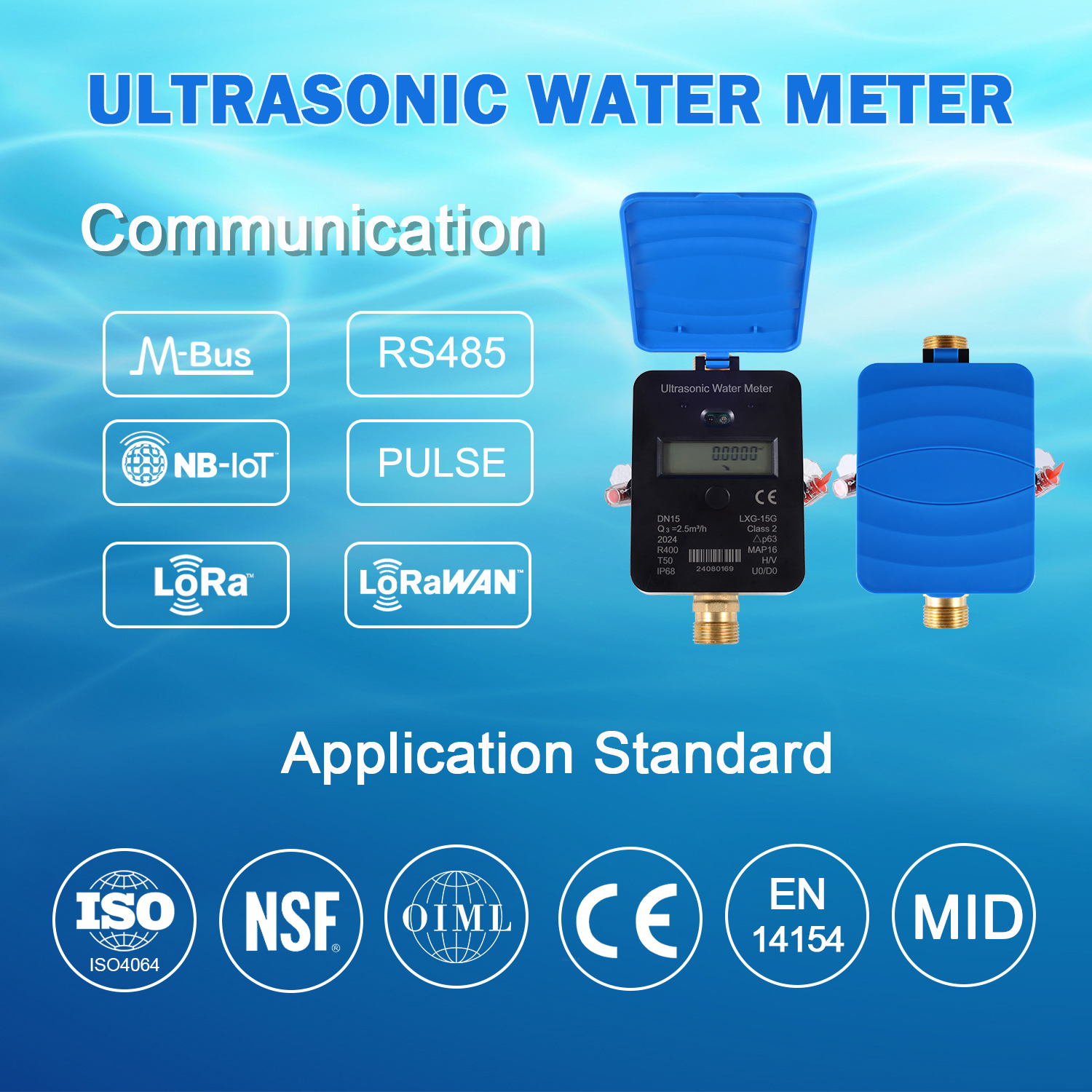 New Product R400 Mbus, RS485, LoRaWAN, NB-IoT Ultrasonic Water Meter LXC-15G-40G