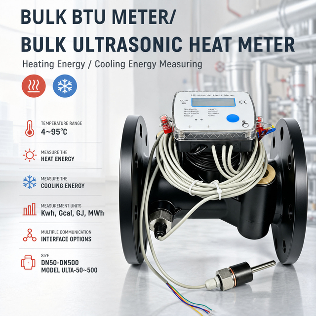 DN50-DN500 Bulk BTU Meter with M-Bus/ RS-485/ Pulse Output/ Lora/ Lorawan/ NB-IoT
