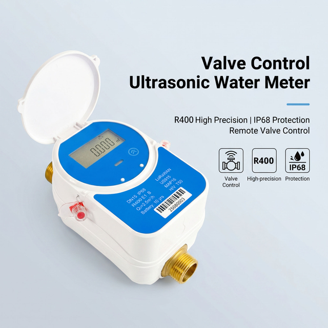 DN15-DN20 Lora/ Lorawan Valve Control Ultrasonic Water Meter 